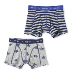 boxers set grey melee star & dark blue big stripe Little Label