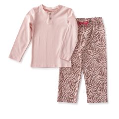 meisjes pyjama roze zebra print Little Label
