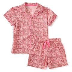 klassieke zomer pyjama meisjes roze zebra strepen Little Label