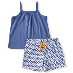 summer pyjamas girls - blue hearts