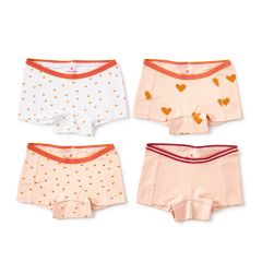 shorts girls 4-pack - pink small hearts