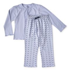 meisjes pyjama vertikaal blauwe bloemetjes Little Label