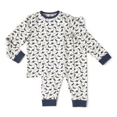 jongens pyjama wit dinosaurier Little Label