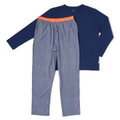 heren pyjamaset blauwe gingham ruit Little Label